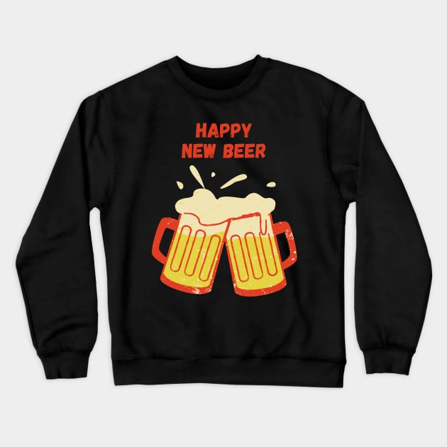 Happy New Beer Crewneck Sweatshirt by nathalieaynie